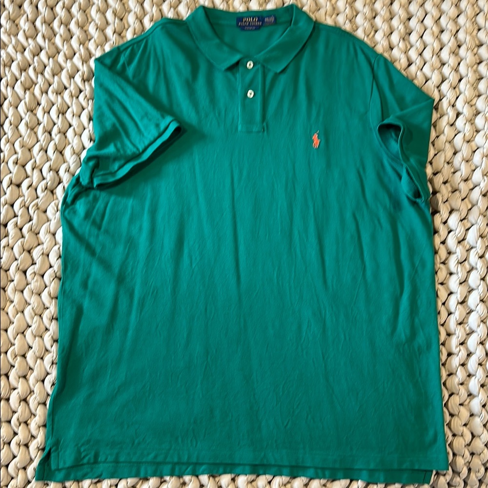 Polo by Ralph Lauren Classic Green Polo Shirt with Embroidered Logo XXL